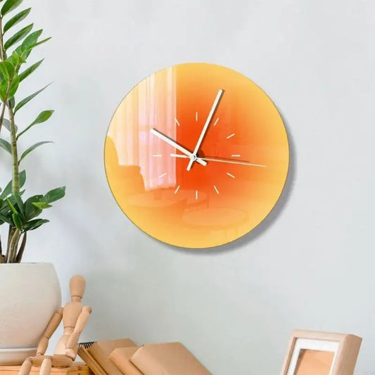 Silent Fade Color Glass Hanging Clock