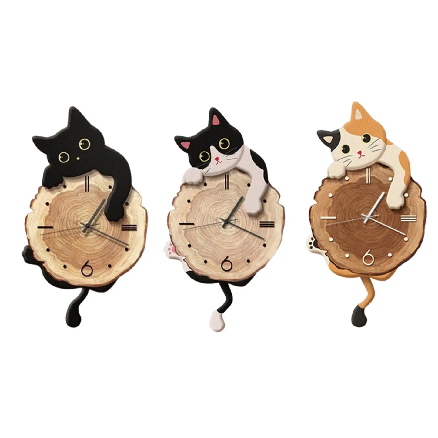 Cat Pendulum Decorative Clock