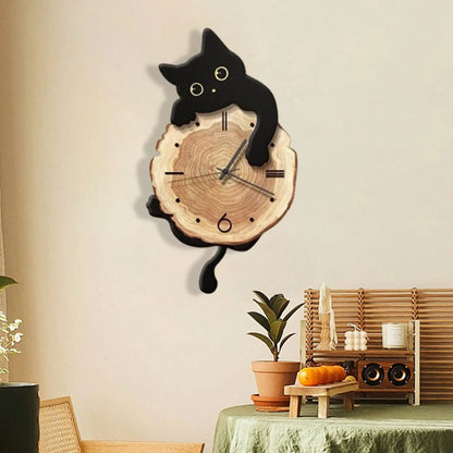 Cat Pendulum Decorative Clock