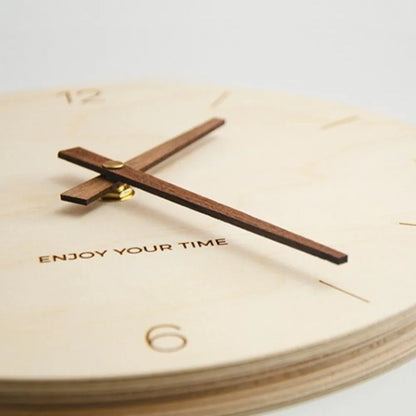 Creative Round Solid Wood Clock Hanging Minimalist Aesthetic Clock Nordic Style Wall Clock Wall Decoration