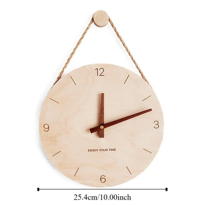 Creative Round Solid Wood Clock Hanging Minimalist Aesthetic Clock Nordic Style Wall Clock Wall Decoration