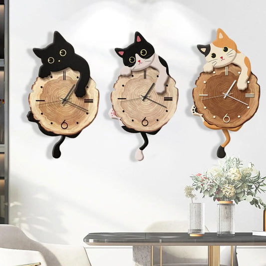 Cat Pendulum Decorative Clock