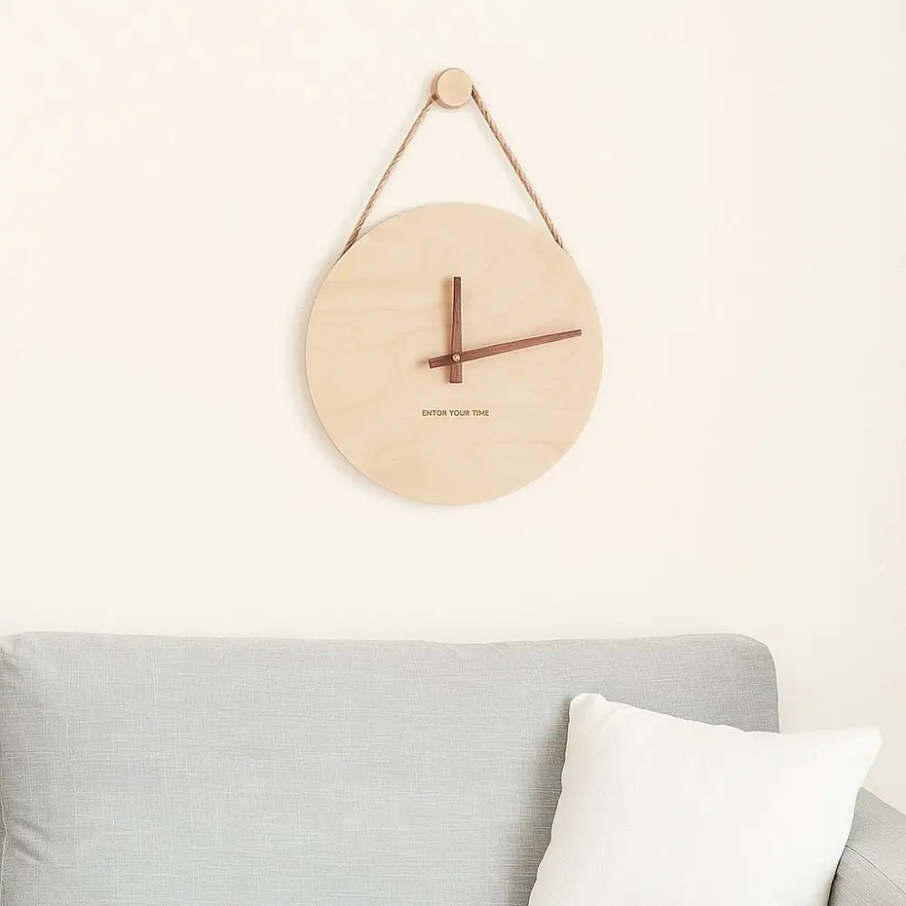Creative Round Solid Wood Clock Hanging Minimalist Aesthetic Clock Nordic Style Wall Clock Wall Decoration