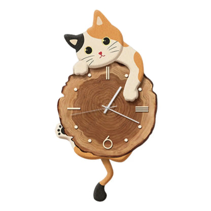 Cat Pendulum Decorative Clock