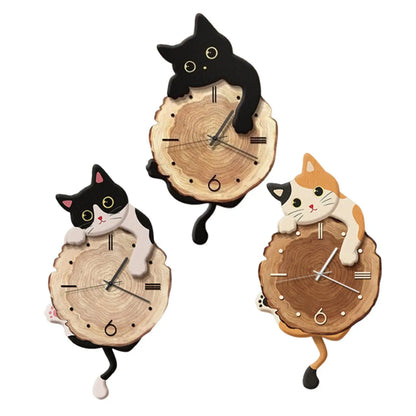 Cat Pendulum Decorative Clock