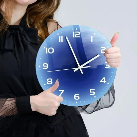 Silent Fade Color Glass Hanging Clock